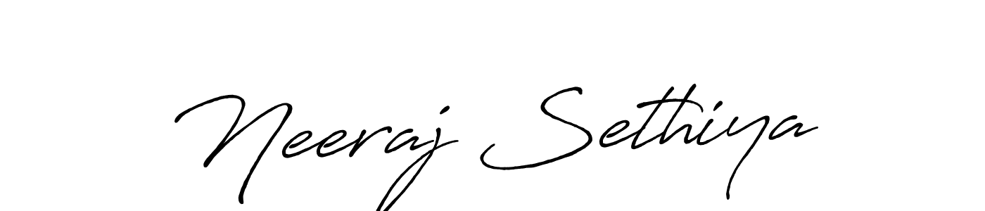 How to make Neeraj Sethiya name signature. Use Antro_Vectra_Bolder style for creating short signs online. This is the latest handwritten sign. Neeraj Sethiya signature style 7 images and pictures png