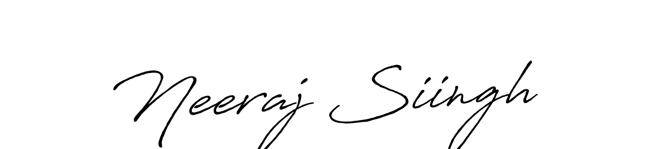 Make a beautiful signature design for name Neeraj Siingh. With this signature (Antro_Vectra_Bolder) style, you can create a handwritten signature for free. Neeraj Siingh signature style 7 images and pictures png