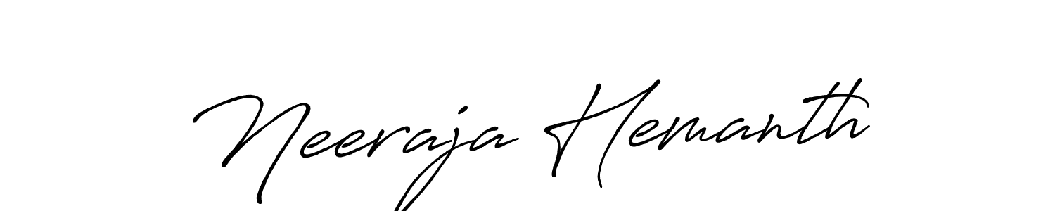 Create a beautiful signature design for name Neeraja Hemanth. With this signature (Antro_Vectra_Bolder) fonts, you can make a handwritten signature for free. Neeraja Hemanth signature style 7 images and pictures png