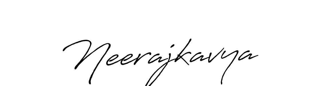 How to make Neerajkavya name signature. Use Antro_Vectra_Bolder style for creating short signs online. This is the latest handwritten sign. Neerajkavya signature style 7 images and pictures png