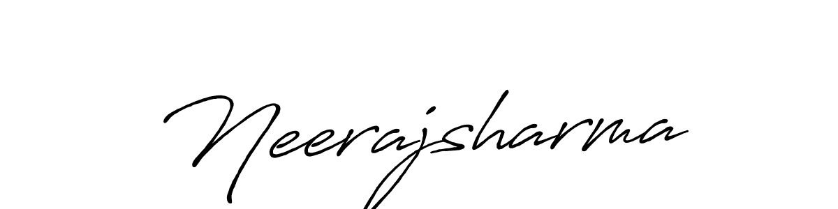 How to make Neerajsharma name signature. Use Antro_Vectra_Bolder style for creating short signs online. This is the latest handwritten sign. Neerajsharma signature style 7 images and pictures png