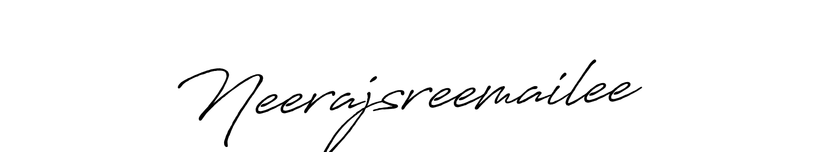 Create a beautiful signature design for name Neerajsreemailee. With this signature (Antro_Vectra_Bolder) fonts, you can make a handwritten signature for free. Neerajsreemailee signature style 7 images and pictures png