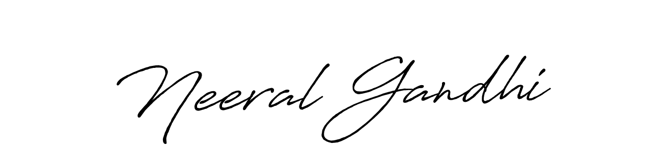 Create a beautiful signature design for name Neeral Gandhi. With this signature (Antro_Vectra_Bolder) fonts, you can make a handwritten signature for free. Neeral Gandhi signature style 7 images and pictures png