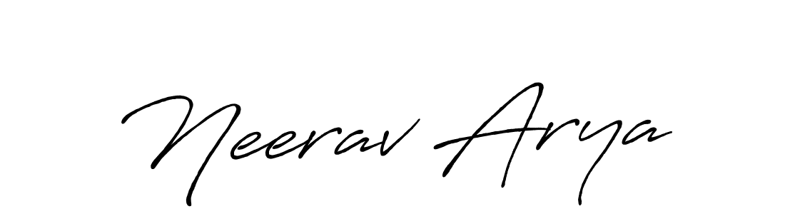 Design your own signature with our free online signature maker. With this signature software, you can create a handwritten (Antro_Vectra_Bolder) signature for name Neerav Arya. Neerav Arya signature style 7 images and pictures png