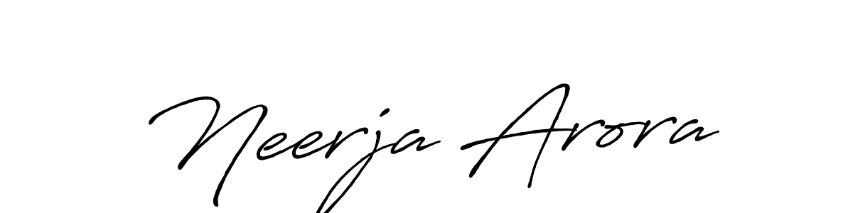 How to make Neerja Arora name signature. Use Antro_Vectra_Bolder style for creating short signs online. This is the latest handwritten sign. Neerja Arora signature style 7 images and pictures png