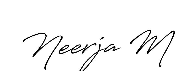Also You can easily find your signature by using the search form. We will create Neerja M name handwritten signature images for you free of cost using Antro_Vectra_Bolder sign style. Neerja M signature style 7 images and pictures png