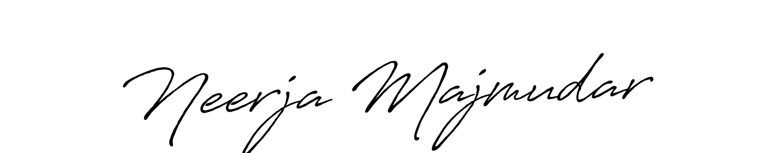 How to make Neerja Majmudar name signature. Use Antro_Vectra_Bolder style for creating short signs online. This is the latest handwritten sign. Neerja Majmudar signature style 7 images and pictures png