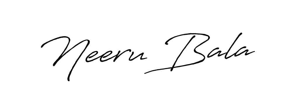 How to make Neeru Bala name signature. Use Antro_Vectra_Bolder style for creating short signs online. This is the latest handwritten sign. Neeru Bala signature style 7 images and pictures png