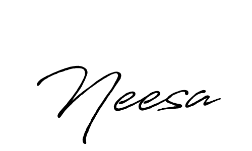 The best way (Antro_Vectra_Bolder) to make a short signature is to pick only two or three words in your name. The name Neesa include a total of six letters. For converting this name. Neesa signature style 7 images and pictures png