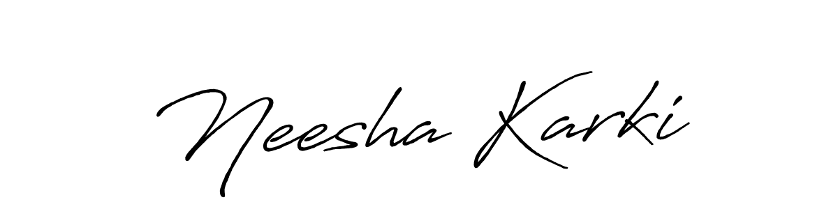 Neesha Karki stylish signature style. Best Handwritten Sign (Antro_Vectra_Bolder) for my name. Handwritten Signature Collection Ideas for my name Neesha Karki. Neesha Karki signature style 7 images and pictures png