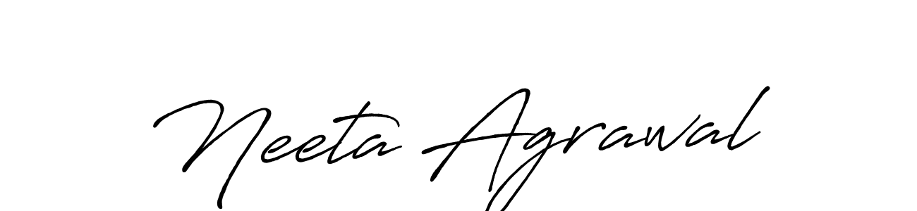 How to make Neeta Agrawal name signature. Use Antro_Vectra_Bolder style for creating short signs online. This is the latest handwritten sign. Neeta Agrawal signature style 7 images and pictures png