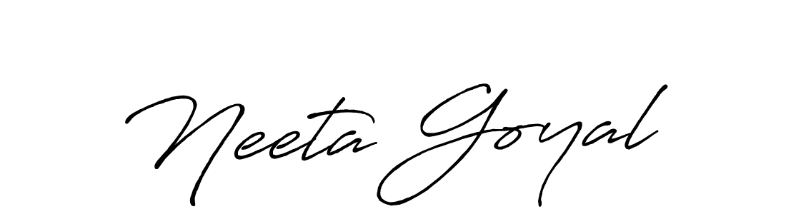 How to make Neeta Goyal signature? Antro_Vectra_Bolder is a professional autograph style. Create handwritten signature for Neeta Goyal name. Neeta Goyal signature style 7 images and pictures png