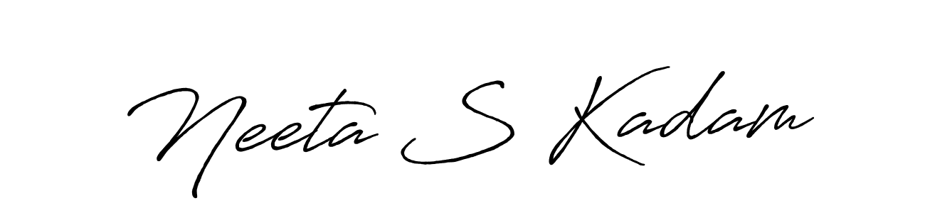 Create a beautiful signature design for name Neeta S Kadam. With this signature (Antro_Vectra_Bolder) fonts, you can make a handwritten signature for free. Neeta S Kadam signature style 7 images and pictures png