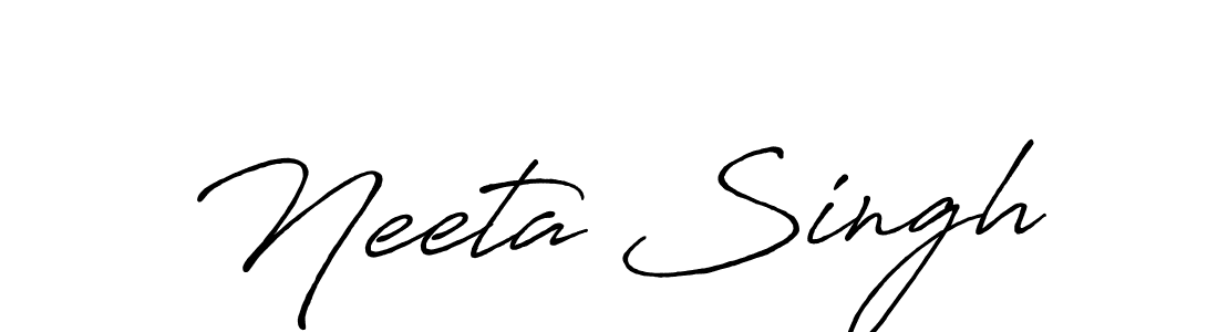 Make a beautiful signature design for name Neeta Singh. With this signature (Antro_Vectra_Bolder) style, you can create a handwritten signature for free. Neeta Singh signature style 7 images and pictures png