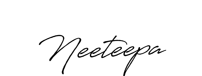 Similarly Antro_Vectra_Bolder is the best handwritten signature design. Signature creator online .You can use it as an online autograph creator for name Neeteepa. Neeteepa signature style 7 images and pictures png