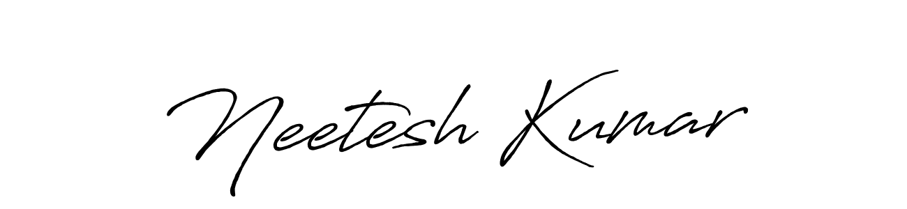 How to make Neetesh Kumar name signature. Use Antro_Vectra_Bolder style for creating short signs online. This is the latest handwritten sign. Neetesh Kumar signature style 7 images and pictures png
