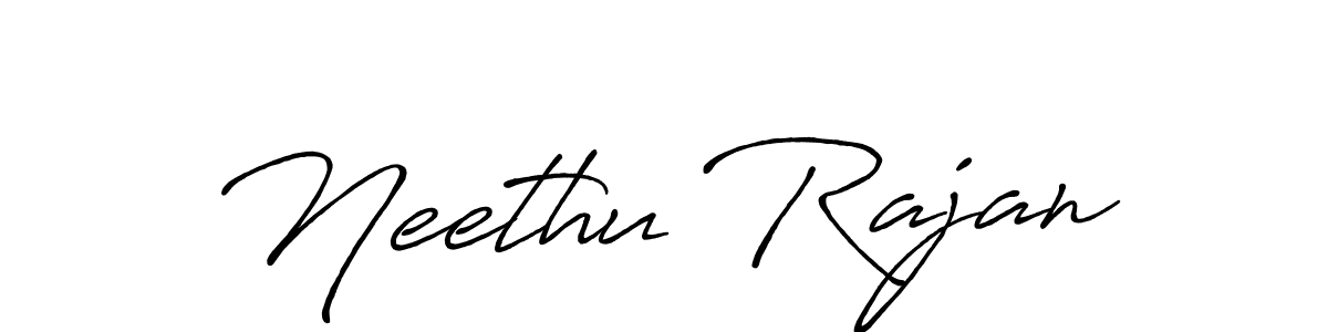 Make a beautiful signature design for name Neethu Rajan. With this signature (Antro_Vectra_Bolder) style, you can create a handwritten signature for free. Neethu Rajan signature style 7 images and pictures png