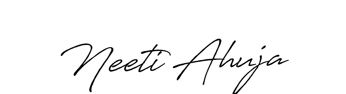 Neeti Ahuja stylish signature style. Best Handwritten Sign (Antro_Vectra_Bolder) for my name. Handwritten Signature Collection Ideas for my name Neeti Ahuja. Neeti Ahuja signature style 7 images and pictures png