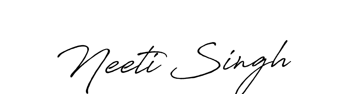 Make a beautiful signature design for name Neeti Singh. With this signature (Antro_Vectra_Bolder) style, you can create a handwritten signature for free. Neeti Singh signature style 7 images and pictures png