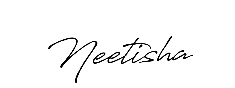 if you are searching for the best signature style for your name Neetisha. so please give up your signature search. here we have designed multiple signature styles  using Antro_Vectra_Bolder. Neetisha signature style 7 images and pictures png