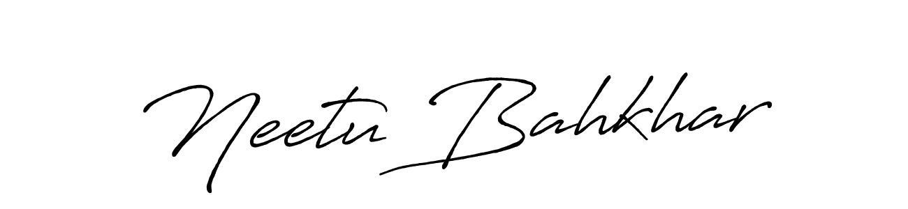 Make a short Neetu Bahkhar signature style. Manage your documents anywhere anytime using Antro_Vectra_Bolder. Create and add eSignatures, submit forms, share and send files easily. Neetu Bahkhar signature style 7 images and pictures png