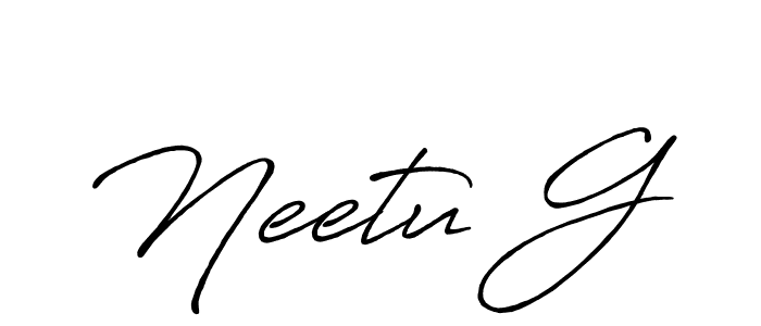 Also You can easily find your signature by using the search form. We will create Neetu G name handwritten signature images for you free of cost using Antro_Vectra_Bolder sign style. Neetu G signature style 7 images and pictures png