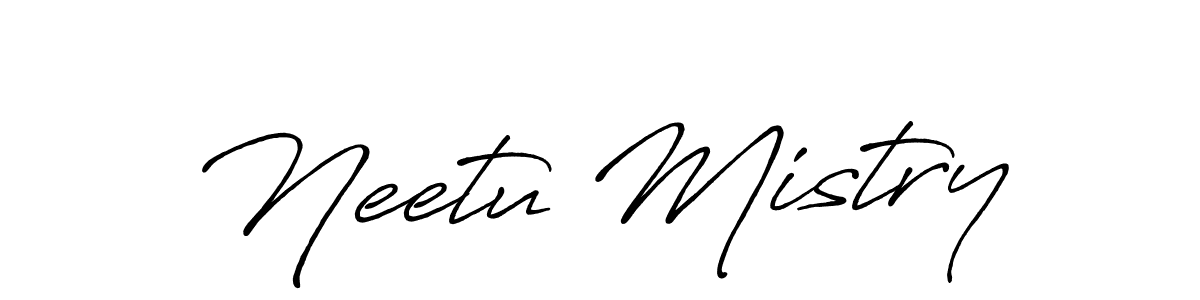 Neetu Mistry stylish signature style. Best Handwritten Sign (Antro_Vectra_Bolder) for my name. Handwritten Signature Collection Ideas for my name Neetu Mistry. Neetu Mistry signature style 7 images and pictures png