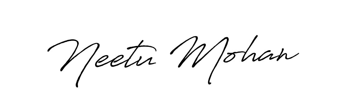 Make a beautiful signature design for name Neetu Mohan. With this signature (Antro_Vectra_Bolder) style, you can create a handwritten signature for free. Neetu Mohan signature style 7 images and pictures png