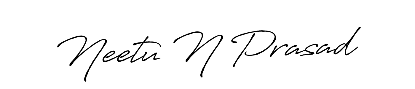 Create a beautiful signature design for name Neetu N Prasad. With this signature (Antro_Vectra_Bolder) fonts, you can make a handwritten signature for free. Neetu N Prasad signature style 7 images and pictures png
