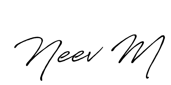 This is the best signature style for the Neev M name. Also you like these signature font (Antro_Vectra_Bolder). Mix name signature. Neev M signature style 7 images and pictures png