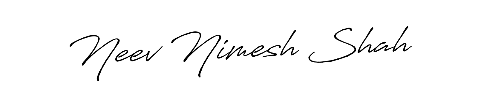 Neev Nimesh Shah stylish signature style. Best Handwritten Sign (Antro_Vectra_Bolder) for my name. Handwritten Signature Collection Ideas for my name Neev Nimesh Shah. Neev Nimesh Shah signature style 7 images and pictures png