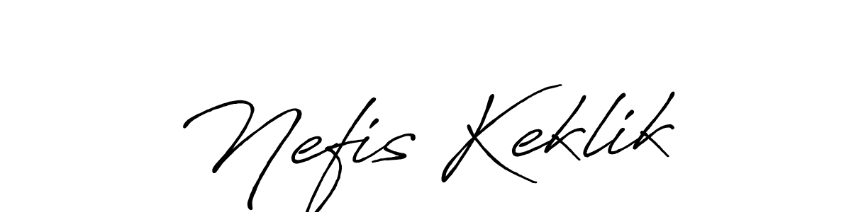 Create a beautiful signature design for name Nefis Keklik. With this signature (Antro_Vectra_Bolder) fonts, you can make a handwritten signature for free. Nefis Keklik signature style 7 images and pictures png