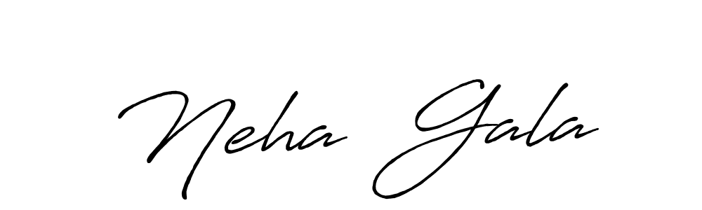 How to make Neha  Gala name signature. Use Antro_Vectra_Bolder style for creating short signs online. This is the latest handwritten sign. Neha  Gala signature style 7 images and pictures png