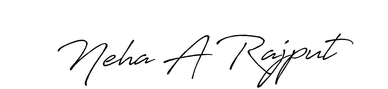 How to make Neha A Rajput name signature. Use Antro_Vectra_Bolder style for creating short signs online. This is the latest handwritten sign. Neha A Rajput signature style 7 images and pictures png