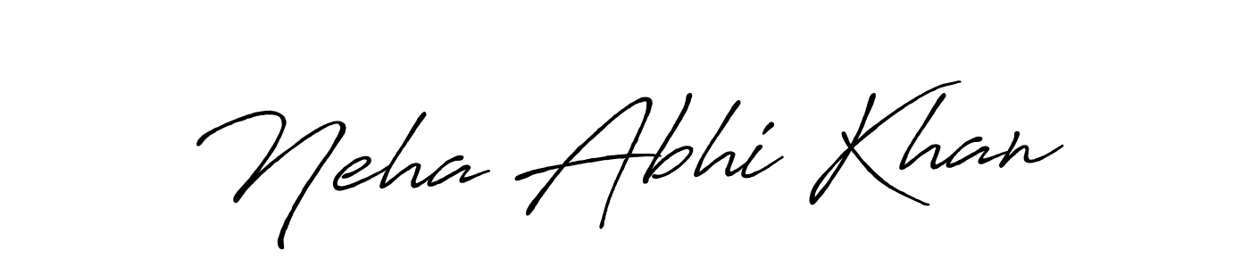 It looks lik you need a new signature style for name Neha Abhi Khan. Design unique handwritten (Antro_Vectra_Bolder) signature with our free signature maker in just a few clicks. Neha Abhi Khan signature style 7 images and pictures png