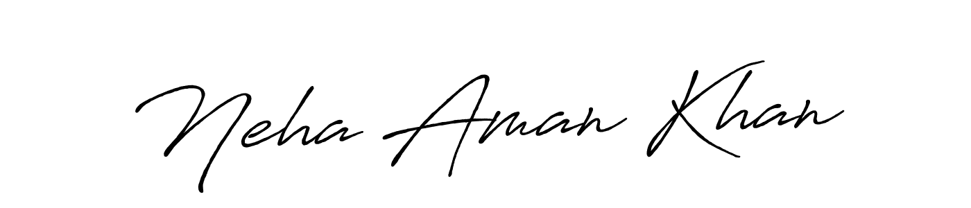 How to make Neha Aman Khan name signature. Use Antro_Vectra_Bolder style for creating short signs online. This is the latest handwritten sign. Neha Aman Khan signature style 7 images and pictures png