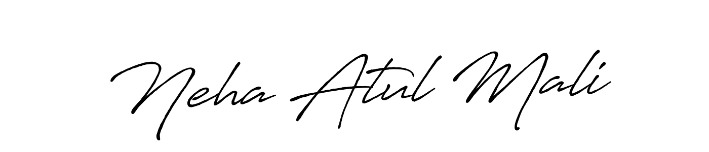 This is the best signature style for the Neha Atul Mali name. Also you like these signature font (Antro_Vectra_Bolder). Mix name signature. Neha Atul Mali signature style 7 images and pictures png