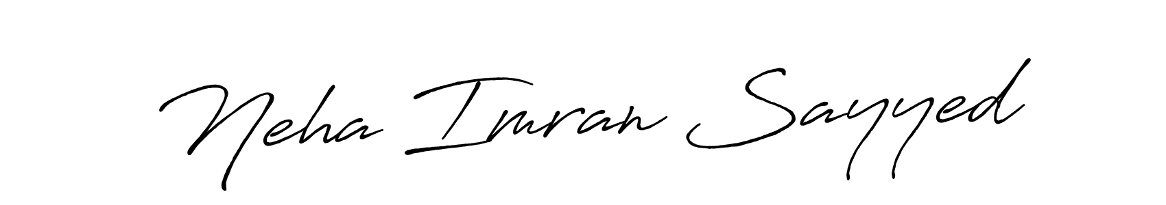 Make a short Neha Imran Sayyed signature style. Manage your documents anywhere anytime using Antro_Vectra_Bolder. Create and add eSignatures, submit forms, share and send files easily. Neha Imran Sayyed signature style 7 images and pictures png