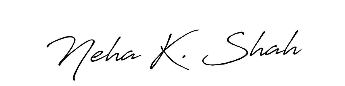 if you are searching for the best signature style for your name Neha K. Shah. so please give up your signature search. here we have designed multiple signature styles  using Antro_Vectra_Bolder. Neha K. Shah signature style 7 images and pictures png