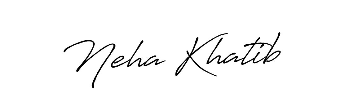 Make a beautiful signature design for name Neha Khatib. With this signature (Antro_Vectra_Bolder) style, you can create a handwritten signature for free. Neha Khatib signature style 7 images and pictures png