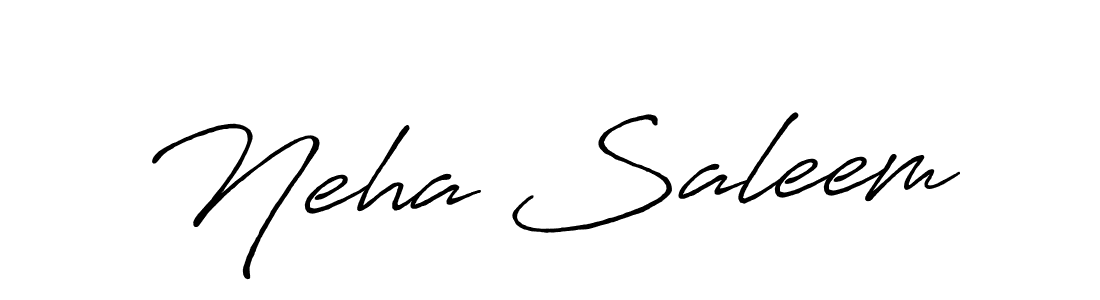 How to make Neha Saleem name signature. Use Antro_Vectra_Bolder style for creating short signs online. This is the latest handwritten sign. Neha Saleem signature style 7 images and pictures png