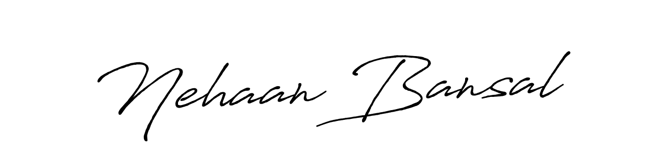 Create a beautiful signature design for name Nehaan Bansal. With this signature (Antro_Vectra_Bolder) fonts, you can make a handwritten signature for free. Nehaan Bansal signature style 7 images and pictures png