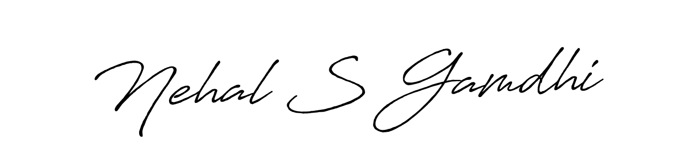 Create a beautiful signature design for name Nehal S Gamdhi. With this signature (Antro_Vectra_Bolder) fonts, you can make a handwritten signature for free. Nehal S Gamdhi signature style 7 images and pictures png