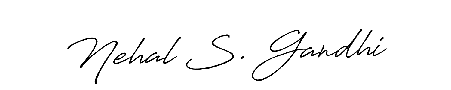Create a beautiful signature design for name Nehal S. Gandhi. With this signature (Antro_Vectra_Bolder) fonts, you can make a handwritten signature for free. Nehal S. Gandhi signature style 7 images and pictures png