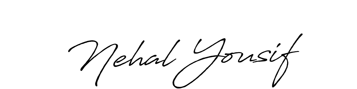 How to make Nehal Yousif name signature. Use Antro_Vectra_Bolder style for creating short signs online. This is the latest handwritten sign. Nehal Yousif signature style 7 images and pictures png