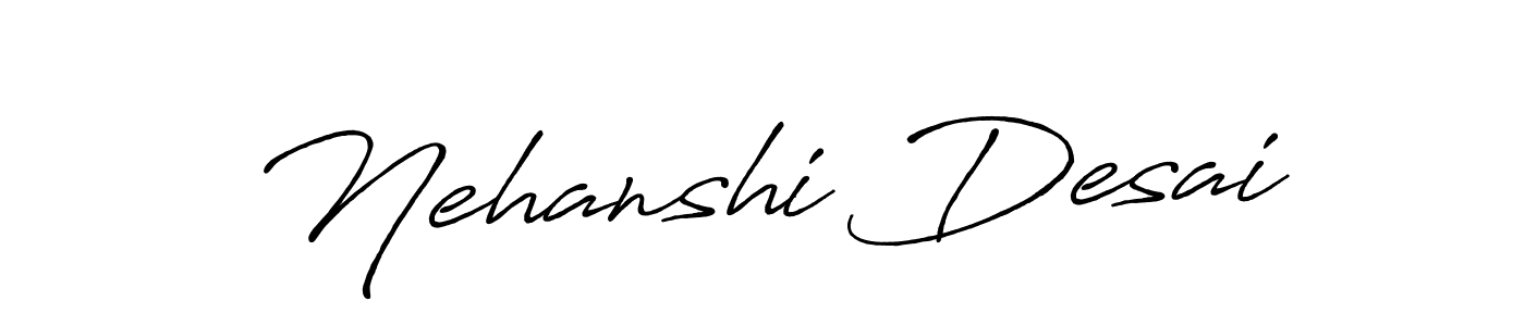 Similarly Antro_Vectra_Bolder is the best handwritten signature design. Signature creator online .You can use it as an online autograph creator for name Nehanshi Desai. Nehanshi Desai signature style 7 images and pictures png