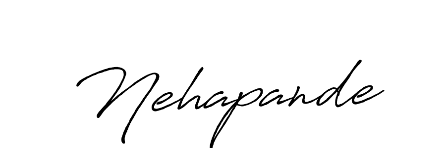 How to make Nehapande name signature. Use Antro_Vectra_Bolder style for creating short signs online. This is the latest handwritten sign. Nehapande signature style 7 images and pictures png