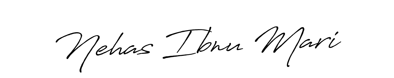 How to make Nehas Ibnu Mari name signature. Use Antro_Vectra_Bolder style for creating short signs online. This is the latest handwritten sign. Nehas Ibnu Mari signature style 7 images and pictures png