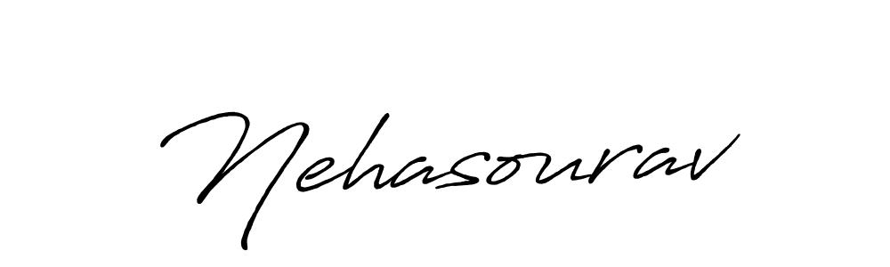 Make a beautiful signature design for name Nehasourav. With this signature (Antro_Vectra_Bolder) style, you can create a handwritten signature for free. Nehasourav signature style 7 images and pictures png