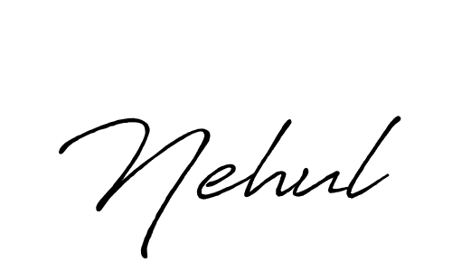 How to make Nehul name signature. Use Antro_Vectra_Bolder style for creating short signs online. This is the latest handwritten sign. Nehul signature style 7 images and pictures png